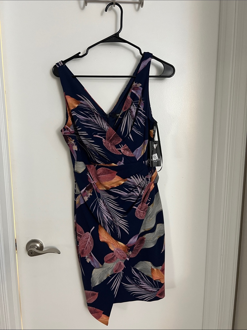 NWT: Guess brand V neck Floral Wrap- style Dress
